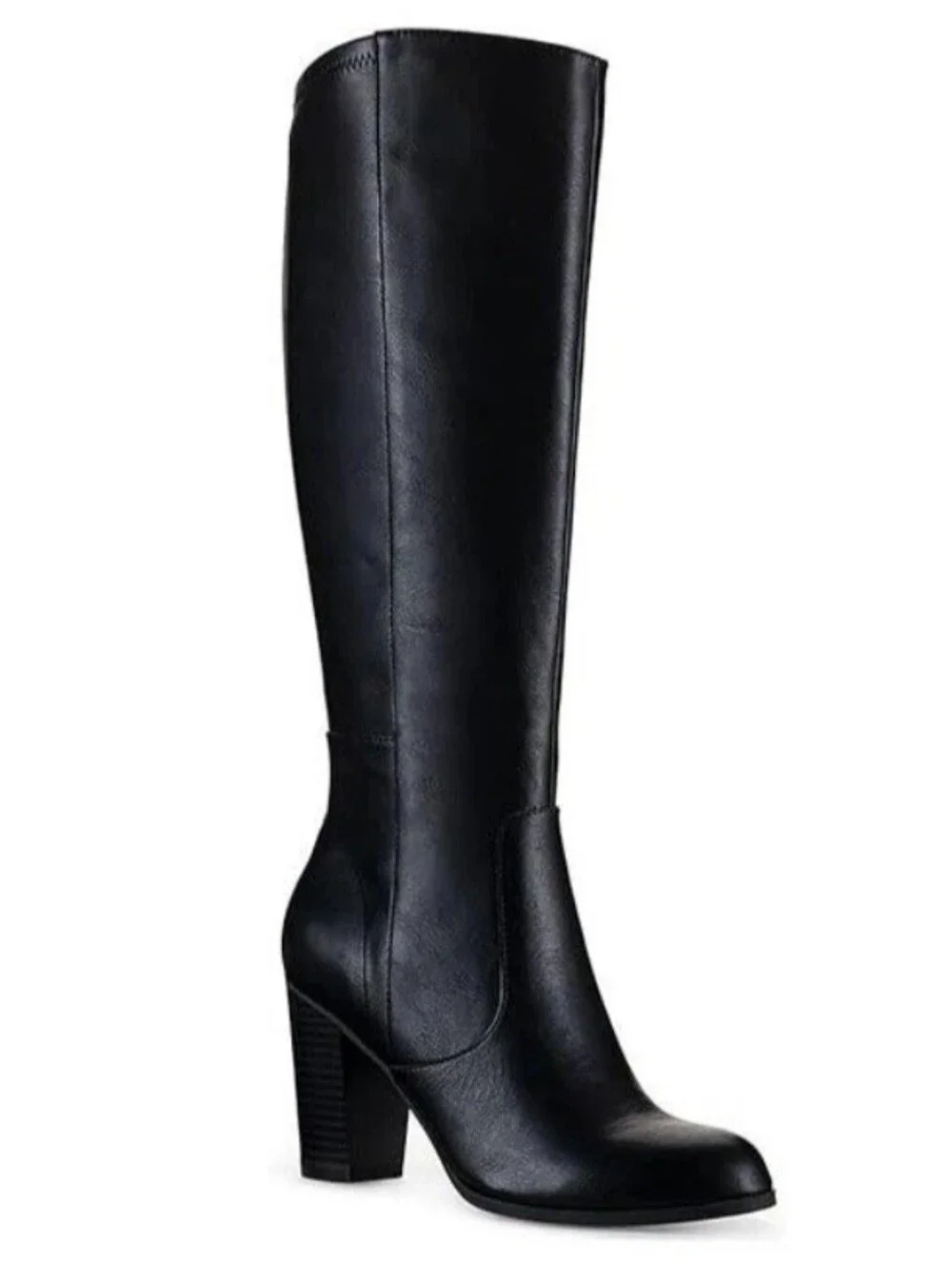 Style & Co Addyy Knee High Boots Black Extra Wide Calf Block Heel Women's 9.5W